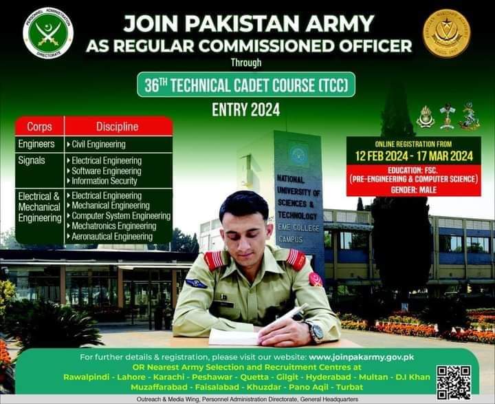 Join Pak Army As Regular Commissioned Officer 